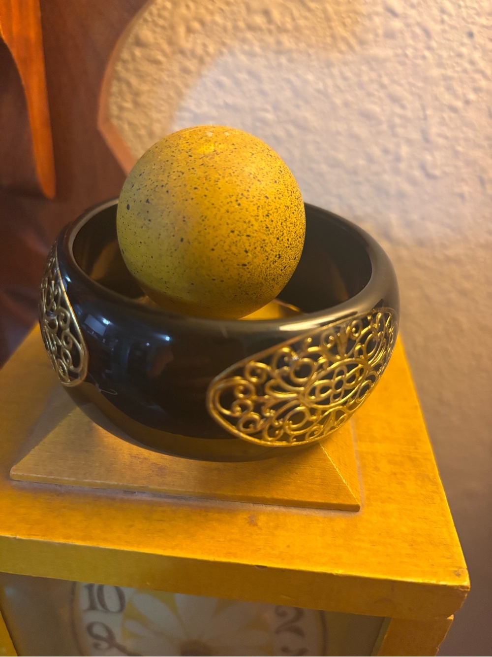 Vintage black lucite bangle bracelet